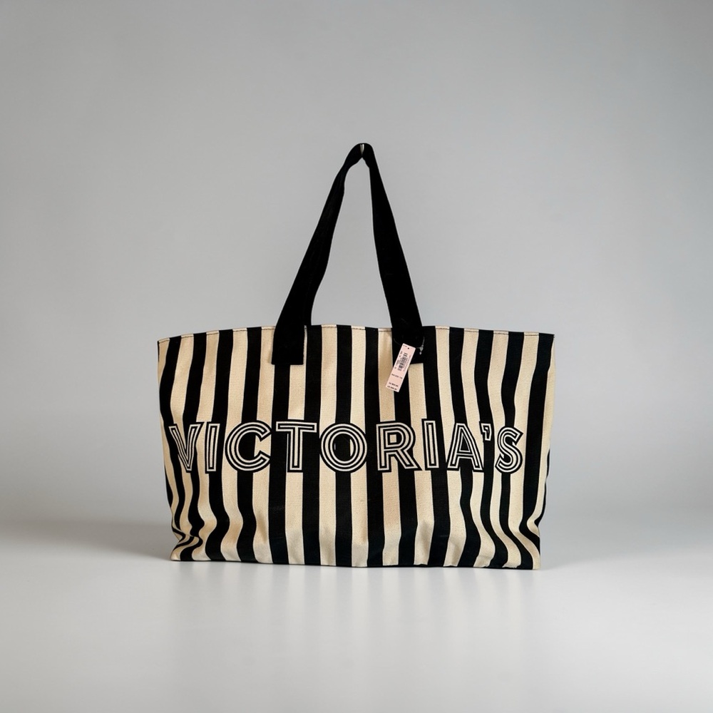 Victoria's Secret Black and White Striped Tote